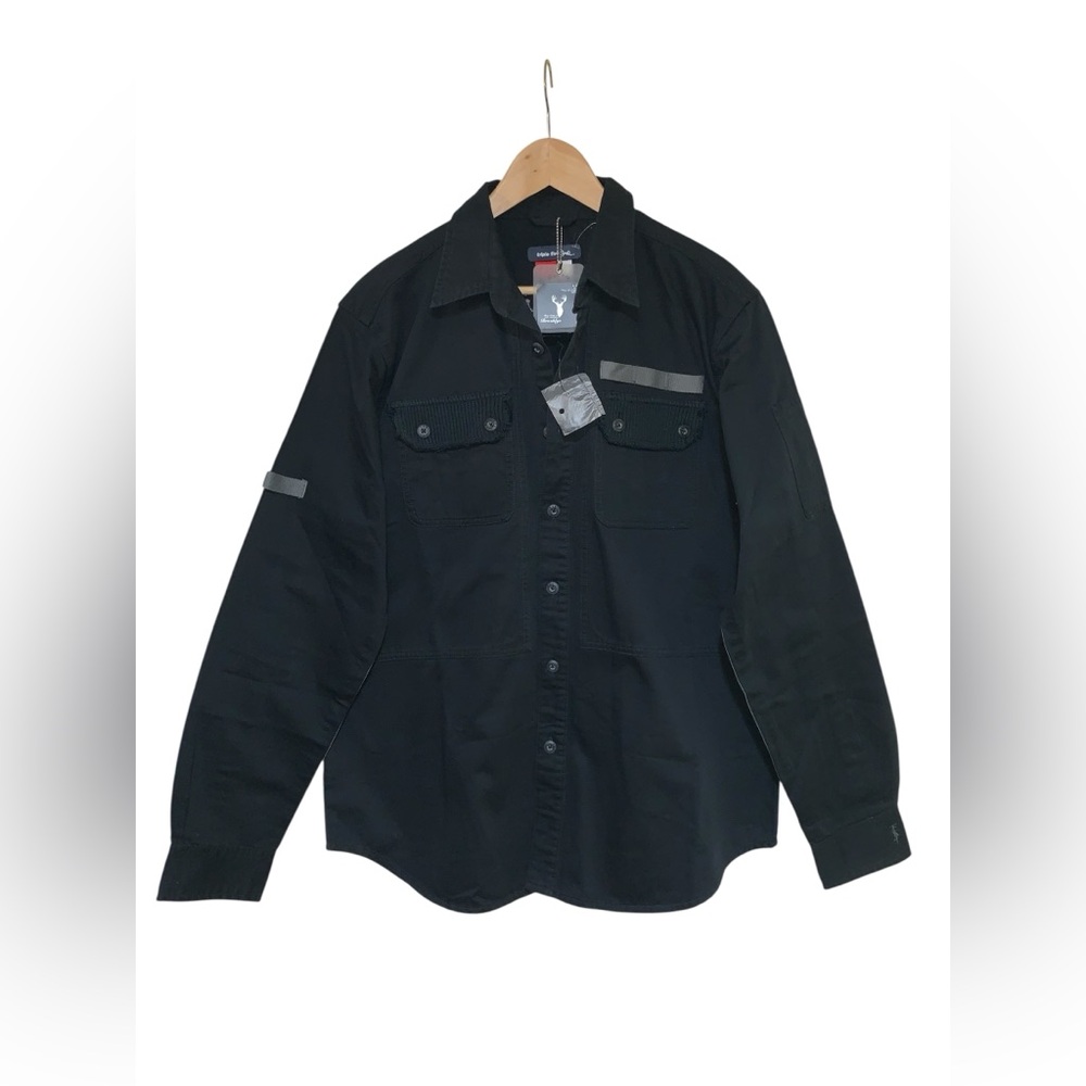 -NWT-Rare Vintage Triple Five Soul Utility Button Down Men's Shirt Black Size XL